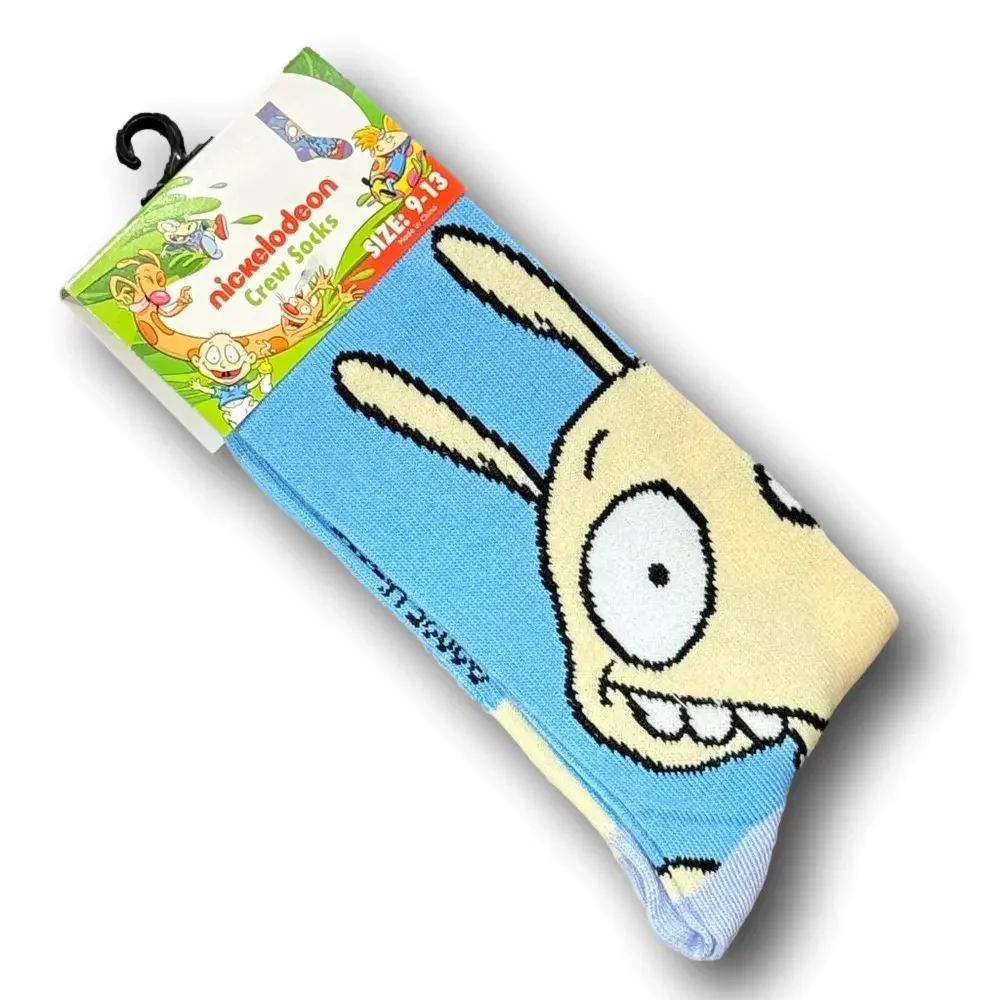3/$20 Rocko's Modern Life Nickelodeon Funny Novelty Crew Socks - NWT